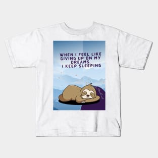 Sleeping Dreamer - Cute Sloth Kids T-Shirt